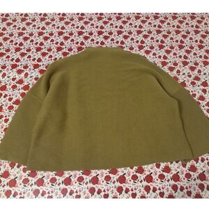 Ellison Ribbed Mock Neck Boxy Sweater Olive Green S Drop Shoulder Pullover c3